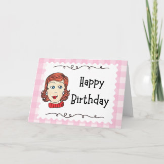 Vintage Mädchen Alles Gute zum Geburtstag Klapp-Gr Karte