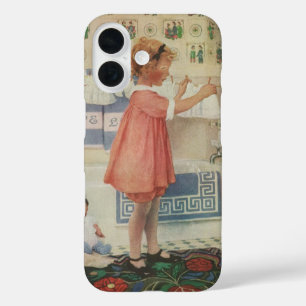 Vintage Mädchen, Kind beim Wäscheaufhängen iPhone 16 Hülle