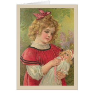 Vintage - Mädchen mit ihrer Puppe,
