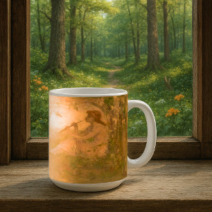 Vintage-Mädchen mit Kaninchen von Frederick Church Kaffeetasse