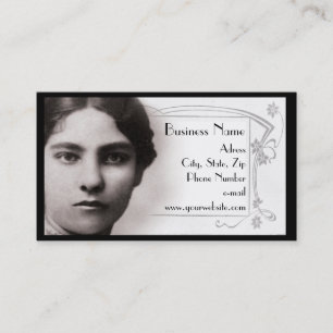 Vintage Mädchen Portrait Geschäftskarte Visitenkarte