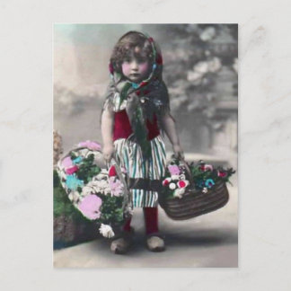 vintage Mädchen Postkarte