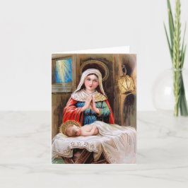 Vintage Madonna And Child Religious Christmas  Feiertagskarte