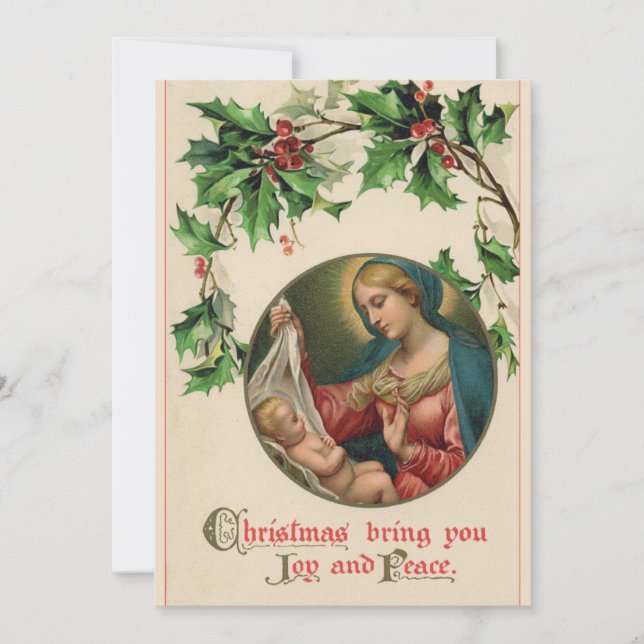 Vintage Madonna & Child Religious Retro Christmas Feiertagskarte (Vorderseite)