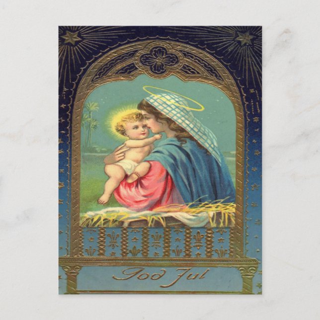 Vintage Madonna mit Kind Weihnachten (Vorderseite)