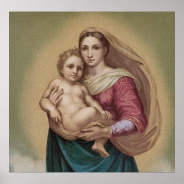 Vintage Madonna und Kind Poster (Vorne)