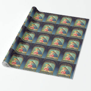 Vintage-Madonna-und-Kind-Weihnachtspapier Geschenkpapier