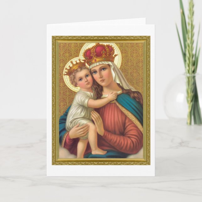 VINTAGE MADONNA- UND KINDERCHRISTMAS-KARTE KARTE (Vorderseite)