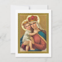 VINTAGE MADONNA- UND KINDERCHRISTMAS-KARTE
