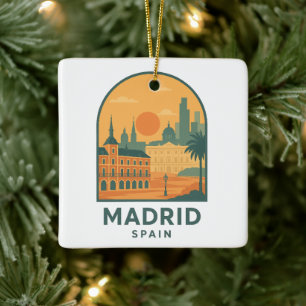 Vintage Madrid Spanien Reise – Retro Stadt Keramikornament