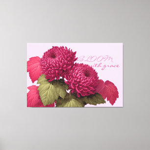 Vintage Magenta Chrysantheme Botanik Leinwanddruck