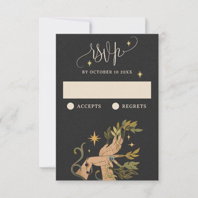 Vintage Magie-Märchen RSVP Karte (Vorderseite)