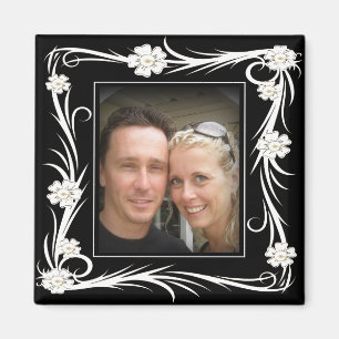 Vintage Magnet Vintage Floral Fügen Sie Ihr Foto h