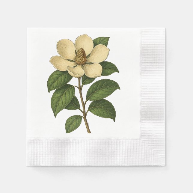 Vintage Magnolia Serviette (Vorderseite)
