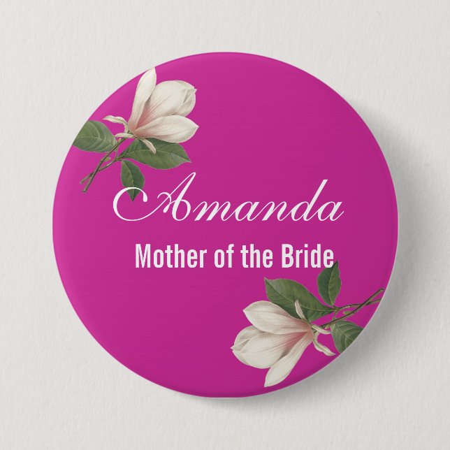 Vintage Magnolie, Brautmutter Button (Vorderseite)