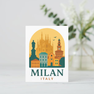 Vintage Mailand Italien Reise Retro Duomo Postkarte