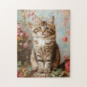 Vintage-Maine-Coon-Kätzchen-Malerei