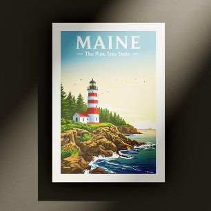 Vintage Maine Postkarte