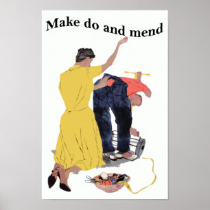 Vintage Make Do und Mend Poster Print