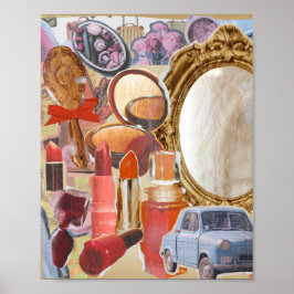 Vintage Makeup-Collage Poster