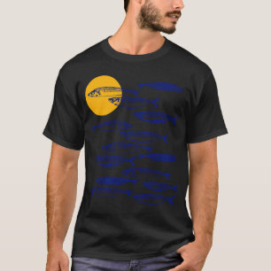 Vintage Makrele Sonnenuntergang Küsten Sommer Ästh T-Shirt