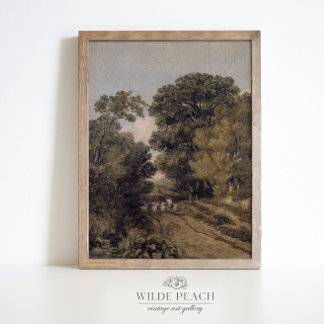 Vintage Malerei aus Holz Poster
