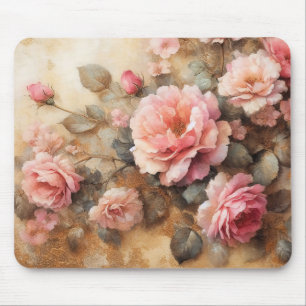 Vintage Malerei in Rosen, Rosen, Rosa, Rose Mousepad