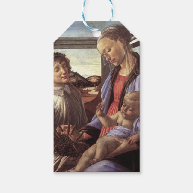 Vintage Malerei Mary Jesus und Engel Weihnachten Geschenkanhänger (Vorderseite)