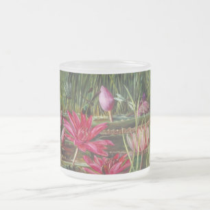 Vintage Malerei-Rosa-Blüten-Blumen Mattglastasse
