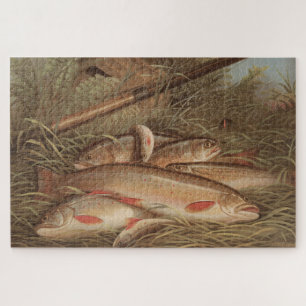 Vintage Malerei von Foght Brook Trout (1868)