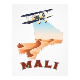 Vintage Mali Karte Reiseposter Fotodruck