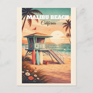 Vintage Malibu Beach Kalifornien Reise Postkarte 