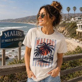 Vintage-Malibu-Kalifornien-Plakat Tri-Blend Shirt