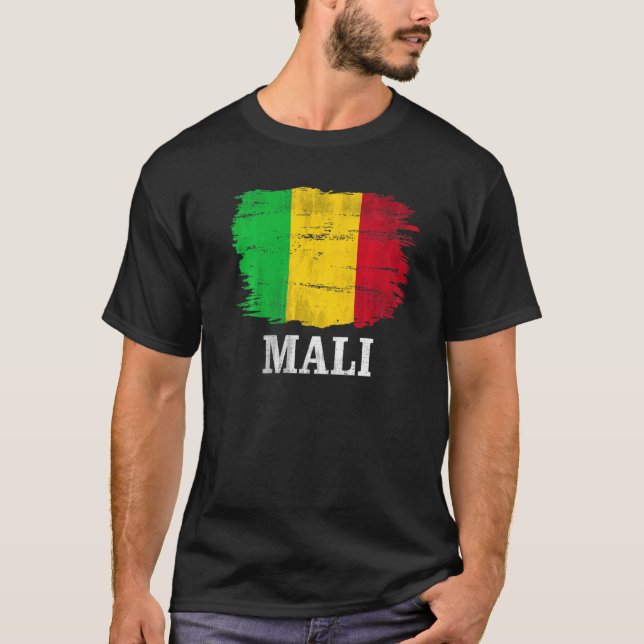 Vintage malische Flagge T-Shirt (Vorderseite)