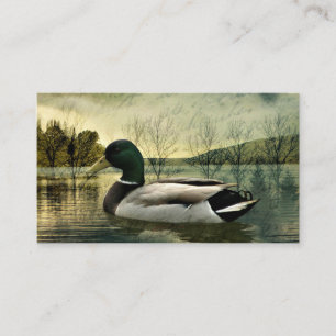 Vintage Mallard Duck Weathered Postkarte Visitenkarte