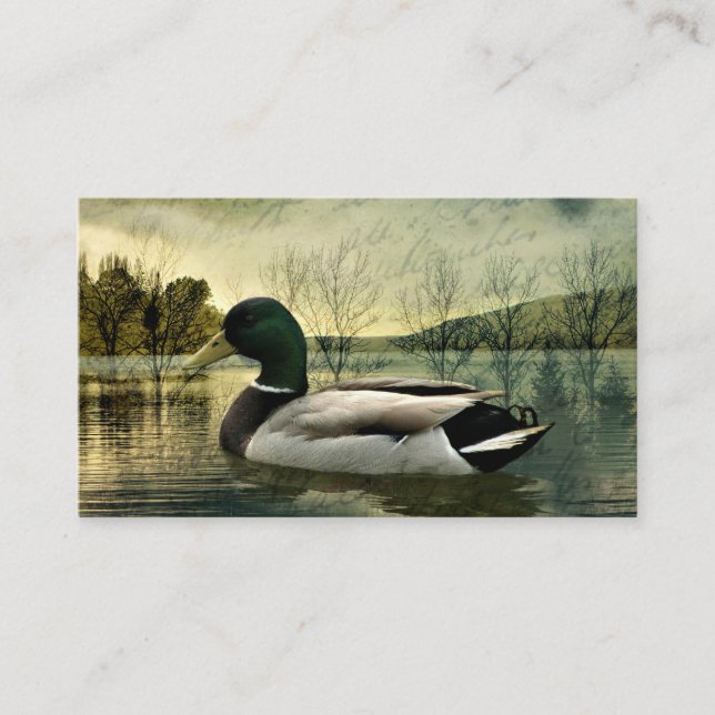 Vintage Mallard Duck Weathered Postkarte Visitenkarte (Vorderseite)