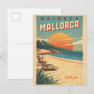 Vintage Mallorquin Strand Spanien Reise Souvenirs Feiertagspostkarte