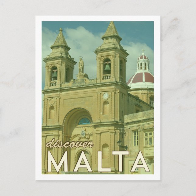 Vintage Malta Postkarte (Vorderseite)