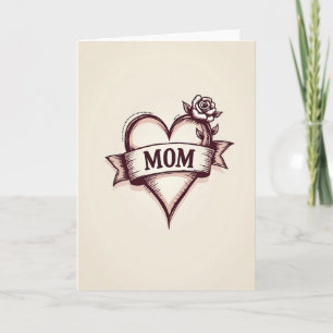 Vintage-Mama-Herz-Rosenkarte Karte