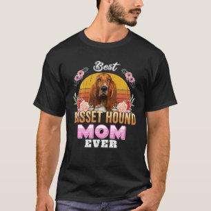 Vintage Mama mit der besten Basset-Hunde je Mütter T-Shirt