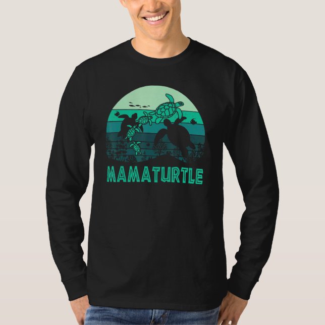 Vintage Mama Turtle Animal Turtle   Mother T-Shirt (Vorderseite)