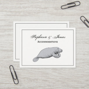 Vintage-Manatee-Zeichnung Visitenkarte