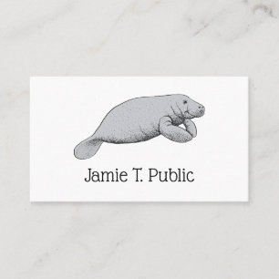 Vintage-Manatee-Zeichnung Visitenkarte