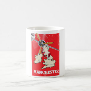 Vintage Manchester Reiseplakat Kaffeetasse