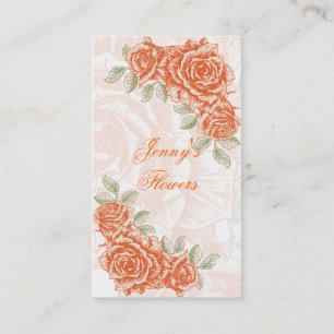 Vintage Mandarine Orange Rose Visitenkarte