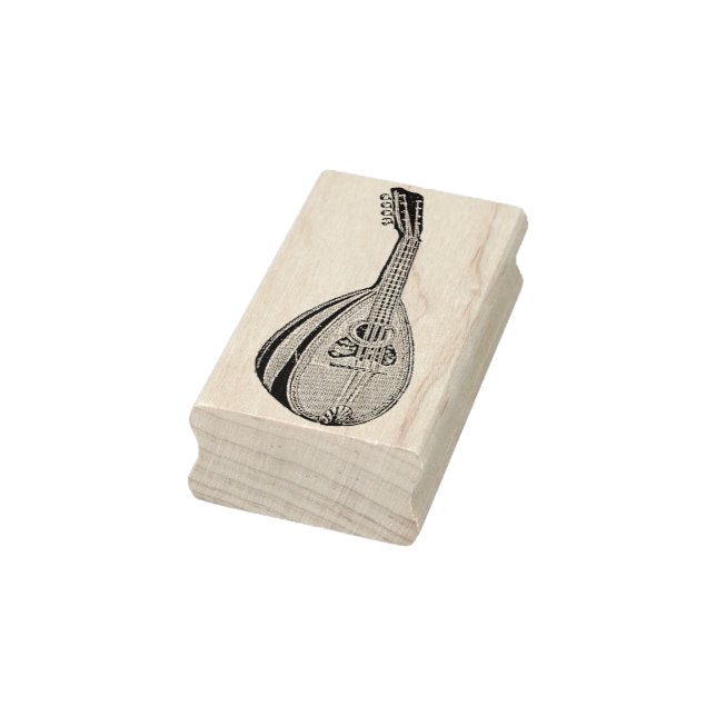 Vintage Mandolin Rubber Art Briefmarke Gummistempel (Stempel)