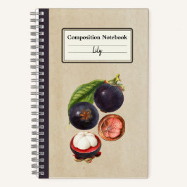 Vintage Mangostanbildung Personalisiert Notizbuch