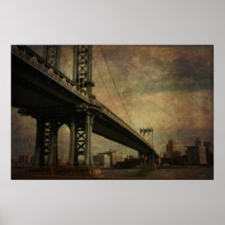 Vintage Manhattan-Brücke Poster