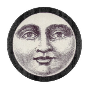 Vintage Mann im Mond Vollmond-Gesicht Schneidebrett