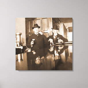 Vintage Männer, die Bier-Foto-Saal-Bar 1890 Leinwanddruck